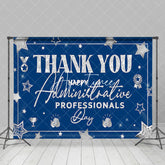 Aperturee - Aperturee Blue Silver Administrative Professionals Backdrop